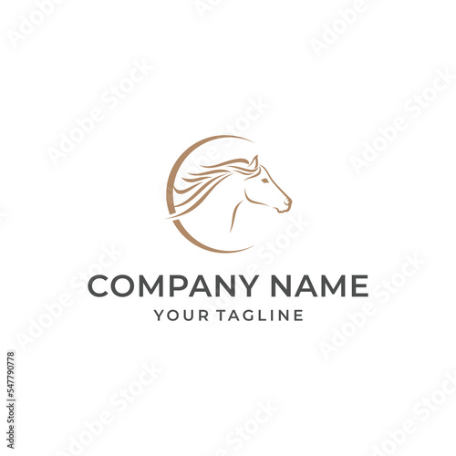Minimalist Horse Line Art Logo Design