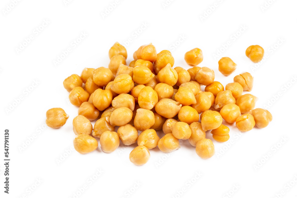 Boiled chickpea on the white background Boiled chickpea on the white background