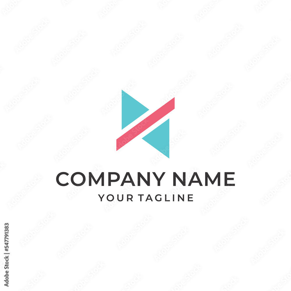 Play Button Line Art Logo Design 2 Play Button Line Art Logo Design 2