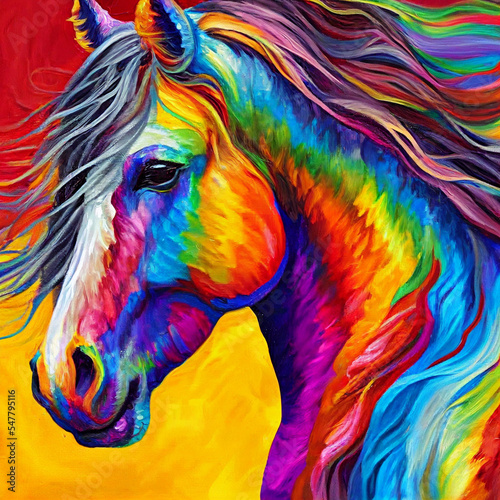 colourful Andalusian horse portrait, generated image