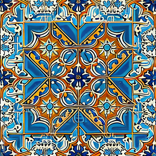 hand painted historic Tunisia  ceramic tiles