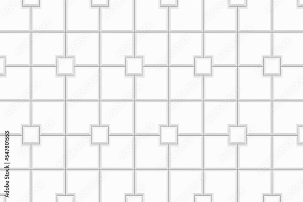 White sidewalk square tile seamless pattern. Stone or ceramic brick wall texture. Kitchen backsplash, shower or bathroom floor background. Outdoor or indoor mosaic layout. Vector flat illustration White sidewalk square tile seamless pattern. Stone or ceramic brick wall texture. Kitchen backsplash, shower or bathroom floor background. Outdoor or indoor mosaic layout. Vector flat illustration