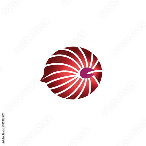 red onion icon logo color illustration design vector