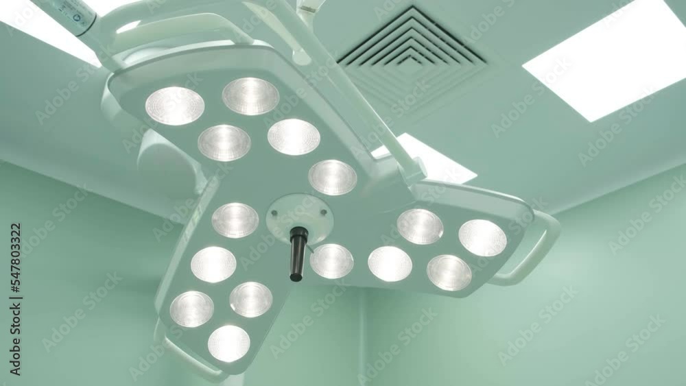 lamp above the surgical table in the operating room lamp above the surgical table in the operating room