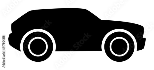 SUV car black vector silhouette icon, isolated on white background.
