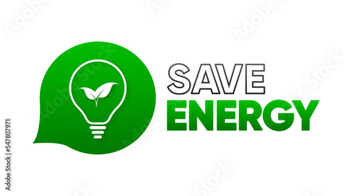 Eco Lamp banner. Saving energy concept. Vector illustration.