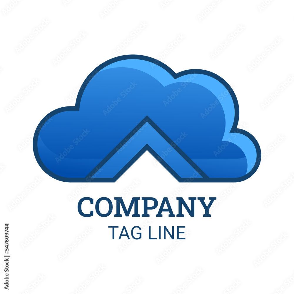 Cloud Logo Design With Letter Shape A Vector Cloud Logo Design With Letter Shape A Vector