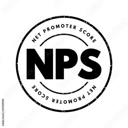 NPS - Net Promoter Score acronym text stamp, business concept background