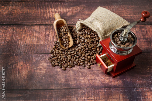 coffee grinder and beans © novian