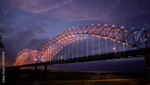 Hernando de Soto Bridge in Memphis over Mississippi River - travel photography photo