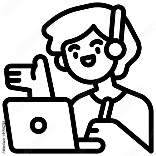 studying outline icon