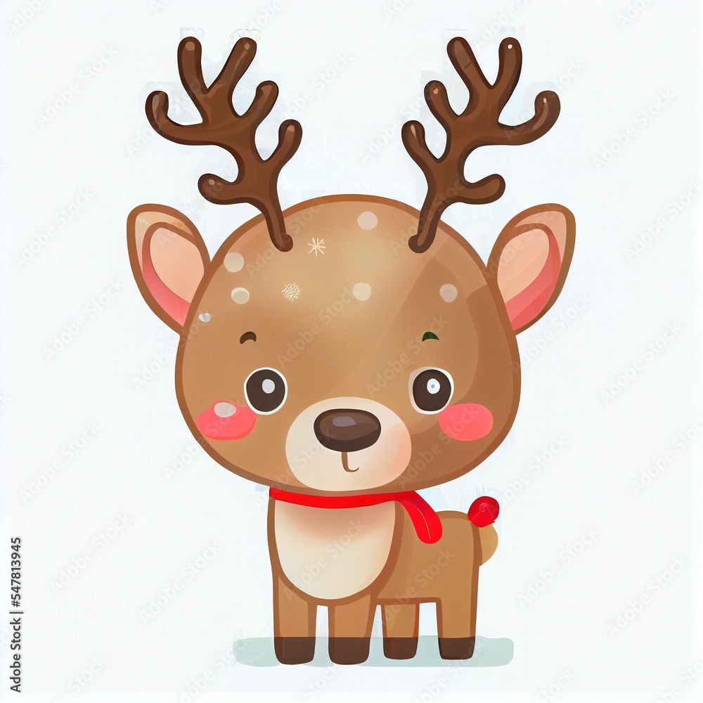 Fototapeta premium christmas reindeer rudolph with a nose illustration
