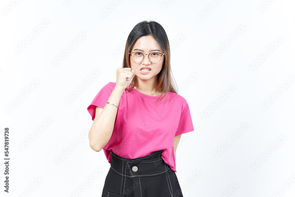 Angry Face Expression Of Beautiful Asian Woman Isolated On White Background Angry Face Expression Of Beautiful Asian Woman Isolated On White Background