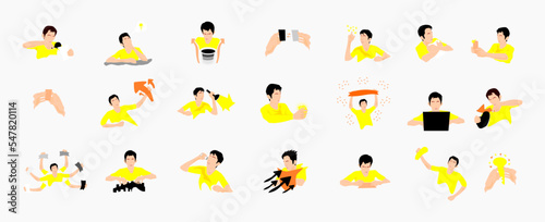 Illustration of Social Network. Trending Vector style. Different situation and position.
