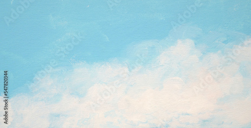Abstract blue and white acrylic painting on canvas texture banner background.