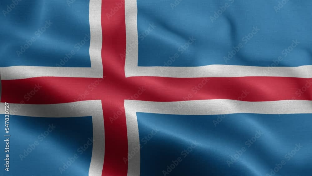 Flag of Iceland fluttering in the wind. Flag of Iceland fluttering in the wind.