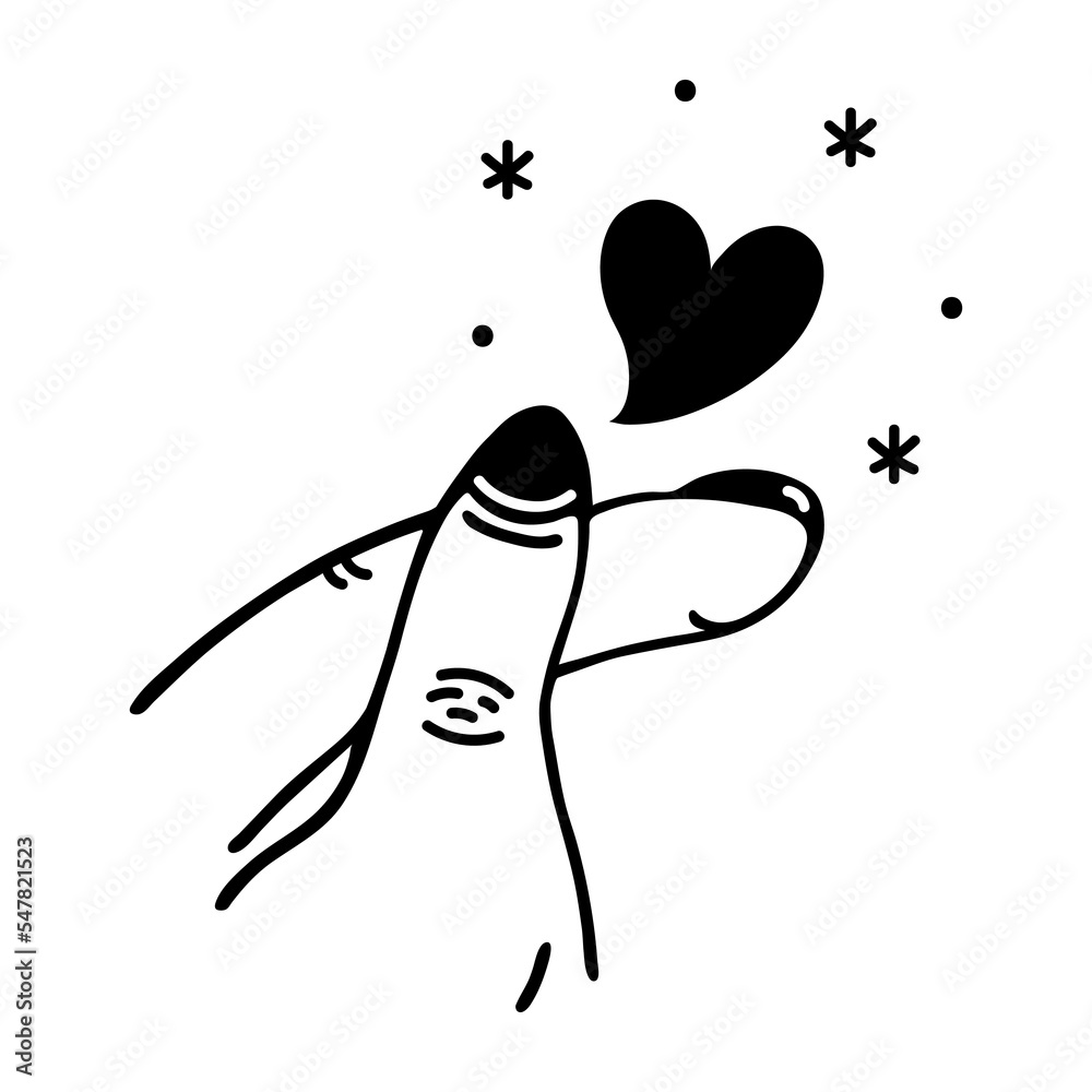 Finger heart vector icon. Gesture of love, Korean symbol of liking. K-pop sign isolated on white. Hand drawn simple outline, doodle. Clipart Valentine's day. Illustration for logo, apps, posters Finger heart vector icon. Gesture of love, Korean symbol of liking. K-pop sign isolated on white. Hand drawn simple outline, doodle. Clipart Valentine's day. Illustration for logo, apps, posters