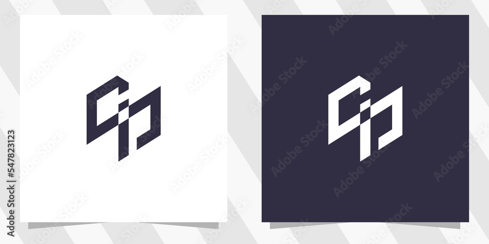 Fototapeta premium letter cp pc logo design