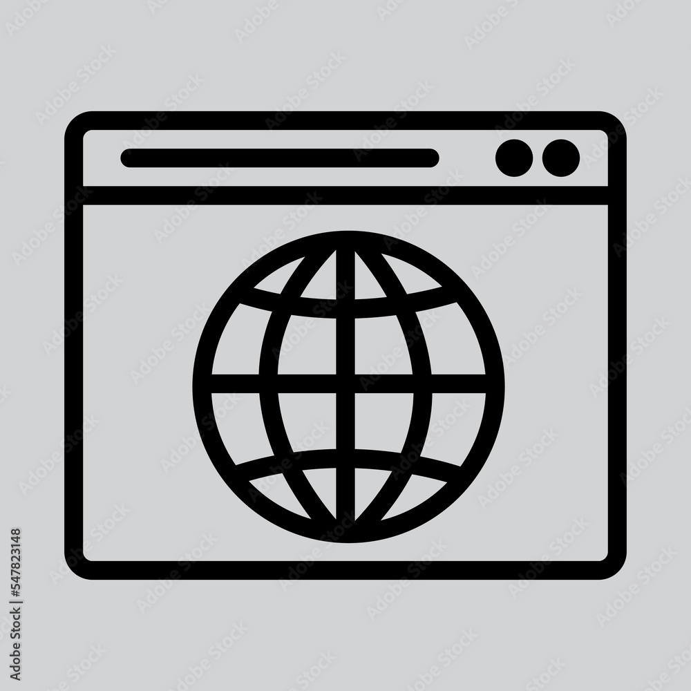 Website icon in line style about browser, use for website mobile app presentation Website icon in line style about browser, use for website mobile app presentation
