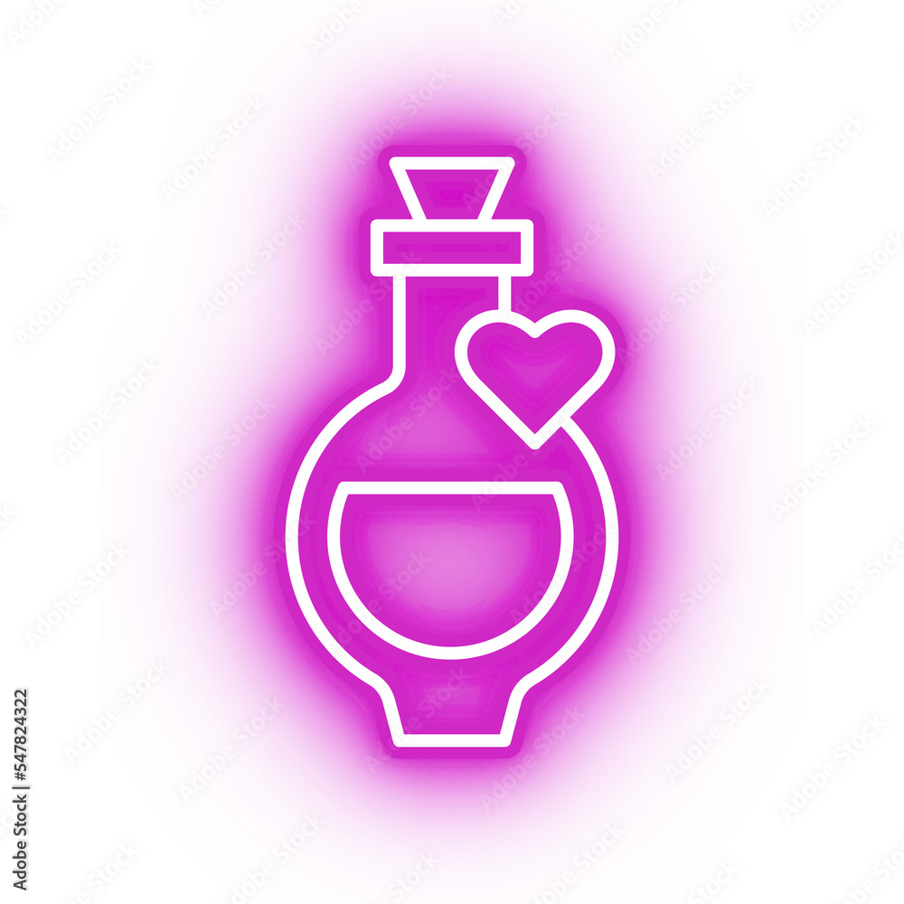 Neon pink potion icon, health potion on transparent background Neon pink potion icon, health potion on transparent background