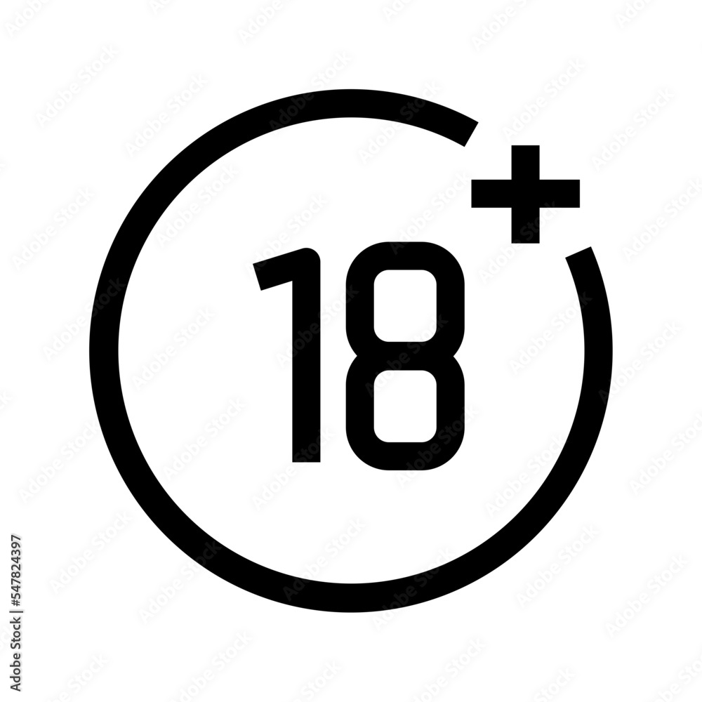 Fototapeta premium Age Restriction Limit Eighteen Plus Icon