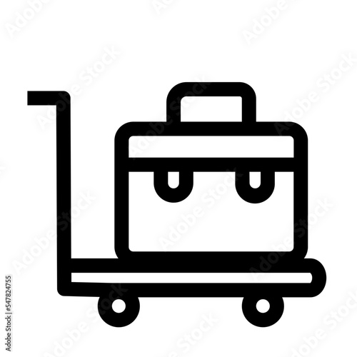 Bag Trolley Luggage Suitcase Travel Airport Carrier Icon