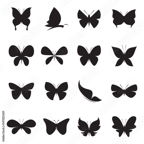 Group of butterfly design isolated on transparent background. Insect.  Animals. © yod67