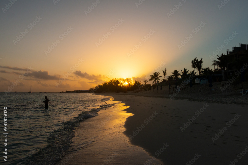 Sunrise Looking South on Grace Bay Beach Providenciales Turks and Caicos