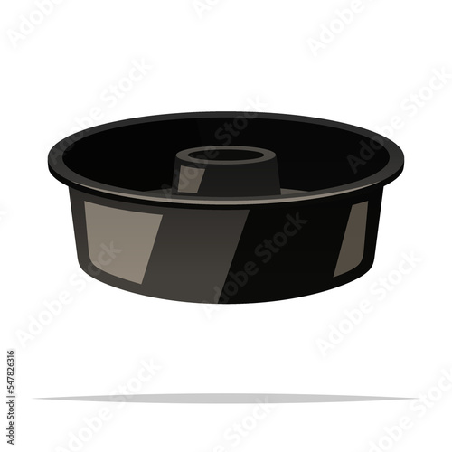 Tube cake pan vector isolated illustration