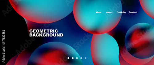 Flowing gradient colors and round elements and circles. Vector illustration for wallpaper, banner, background, leaflet, catalog, cover, flyer