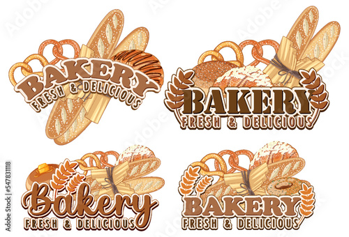 Bakery fresh and delicious text for banner or poster design