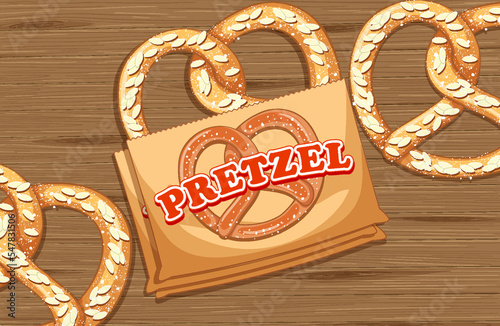 Top view of pretzel breads on the table