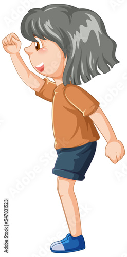 Side view of a girl standing