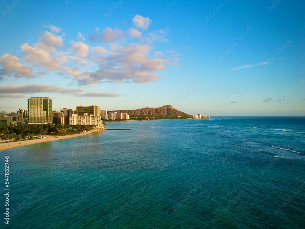 Skies and Surf Waikiki and Diamond Head, Honolulu Hawai'i