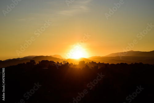 sunset over the mountains