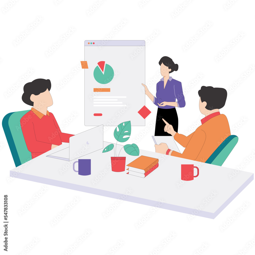 Teamwork Kids Coding Outline 2D Illustration Teamwork Kids Coding Outline 2D Illustration