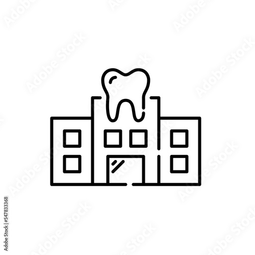 Dental hospital icon. Pixel perfect, editable stroke line design