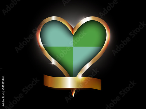 落ち着いた色のキラキラハートベクターイラストテンプレート背景/壁紙