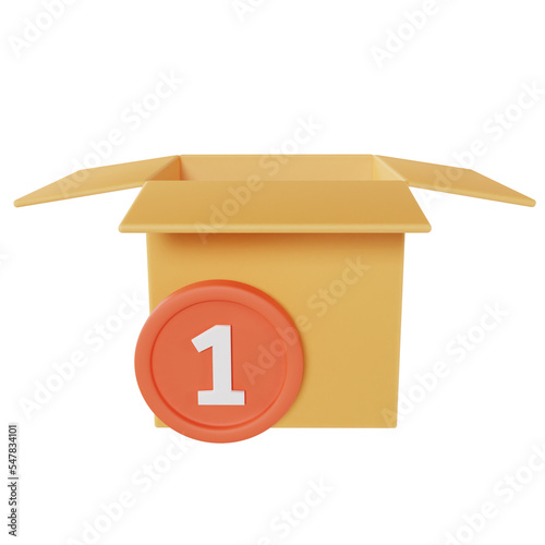 Dropbox Notification 3D Icon Illustration Design