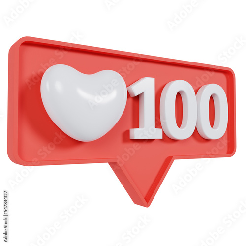 Like Notification 3D Icon Illustration Design
