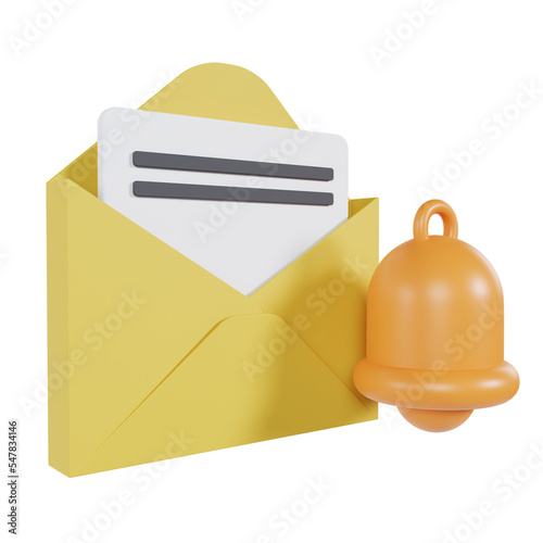 Message Notification 3D Icon Illustration Design