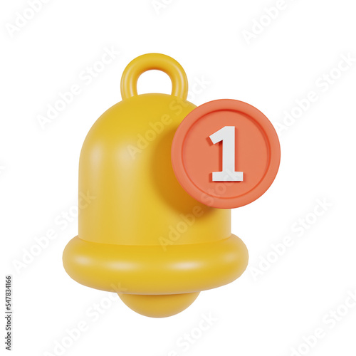 Bell Notification 3D Icon Illustration Design