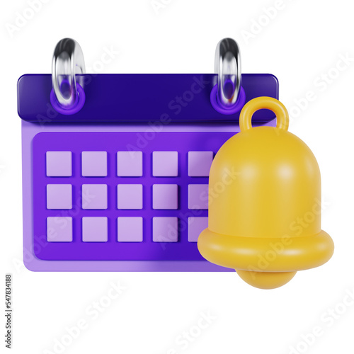 Schedule Notification 3D Icon Illustration Design