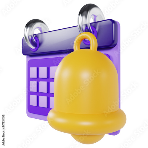 Schedule Notification 3D Icon Illustration Design