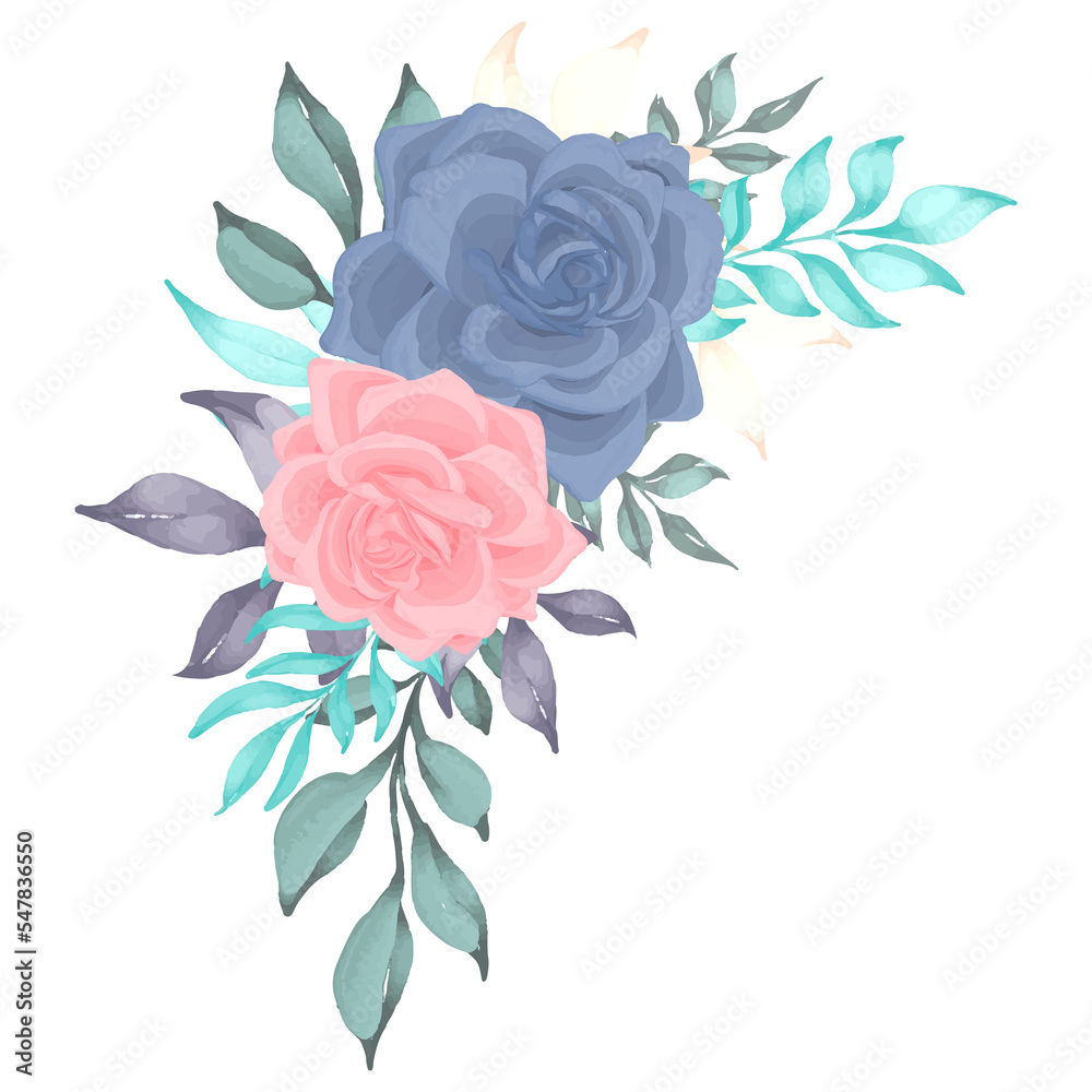 beautiful rose flower bouquet watercolor clipart