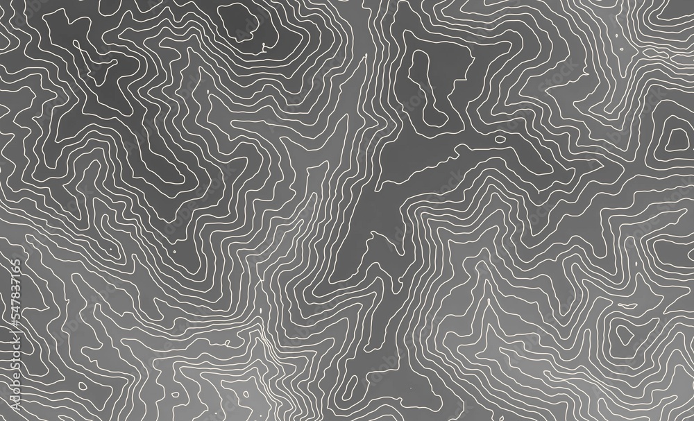 Topographic background and texture, monochrome image