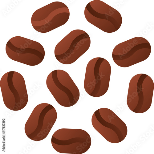 Coffee beans isolated on white background, illustration, icon, element