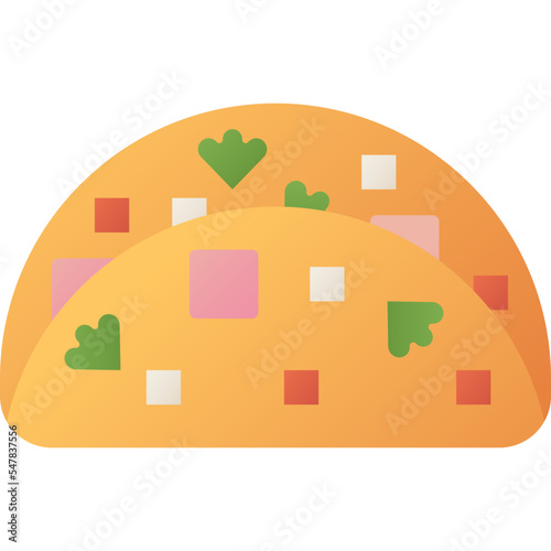 Omelet isolated on white background, illustration, icon, element