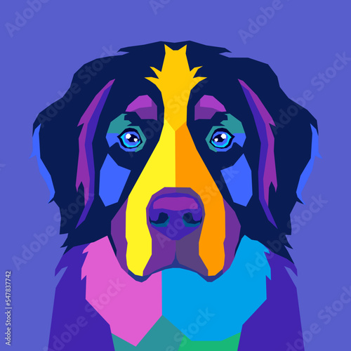 Dog posing pop art portrait