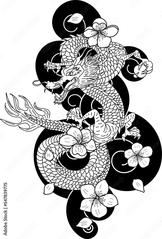 Japanese Style Tattoo Design - White background - PNG File Download High  Resolution